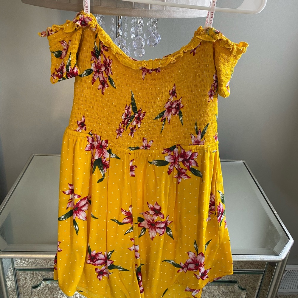 Guess Yellow Floral Romper